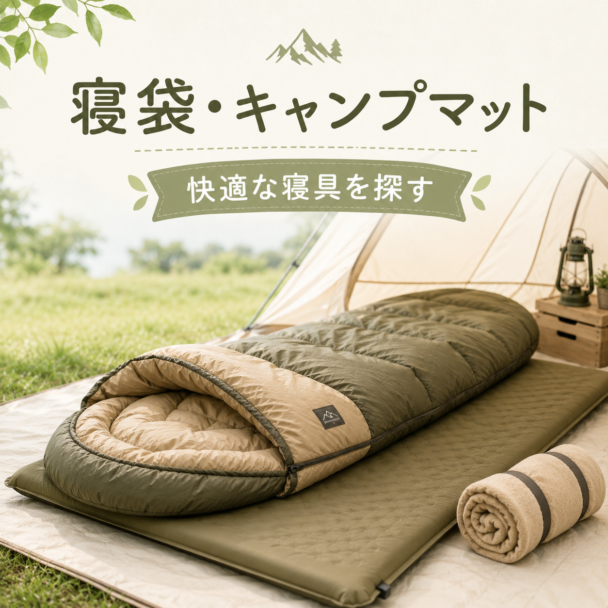 キャンプ用の寝袋とキャンプマット